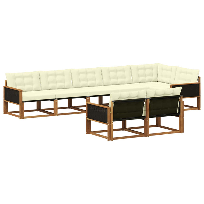 Set de canapele de exterior cu pernă 8 pcs Natural și Crem WALTI