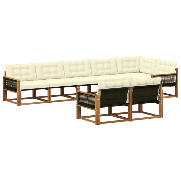Set de canapele de exterior cu pernă 8 pcs Natural și Crem WALTI