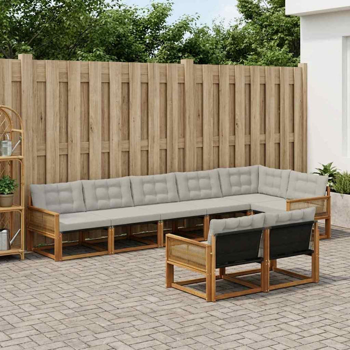 Set de canapele de exterior 8 pcs Natural și gri deschis WALTI