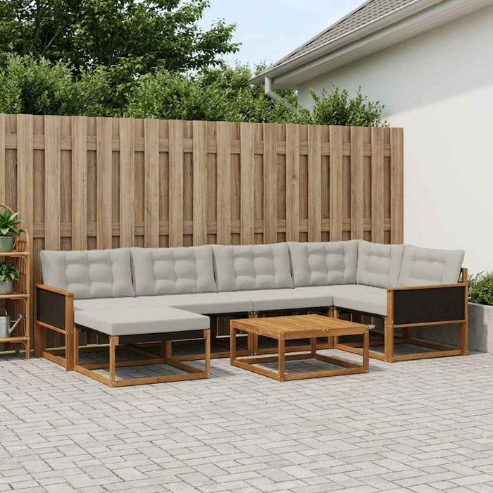 Set de canapele de exterior 7 pcs Natural și gri deschis WALTI