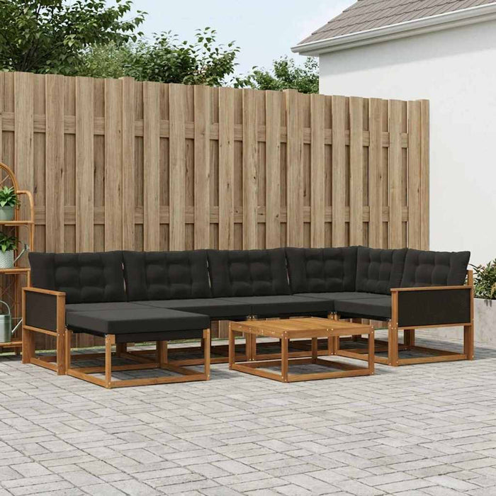Set de canapele de exterior cu pernă 7 pcs Natural și Negru WALTI