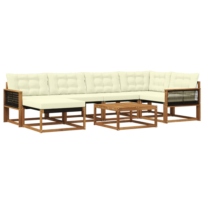 Set de canapele de exterior cu pernă 7 pcs Natural și Crem WALTI