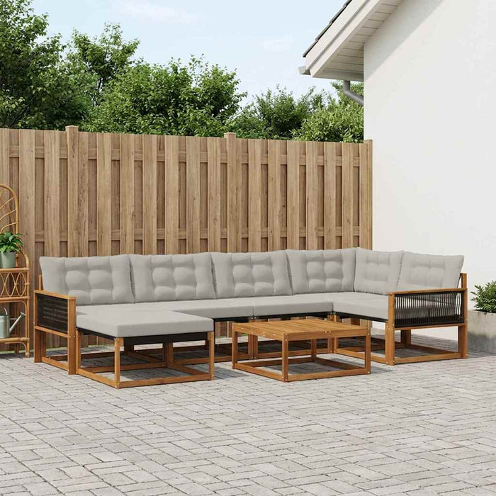 Set de canapele de exterior 7 pcs Natural și gri deschis WALTI
