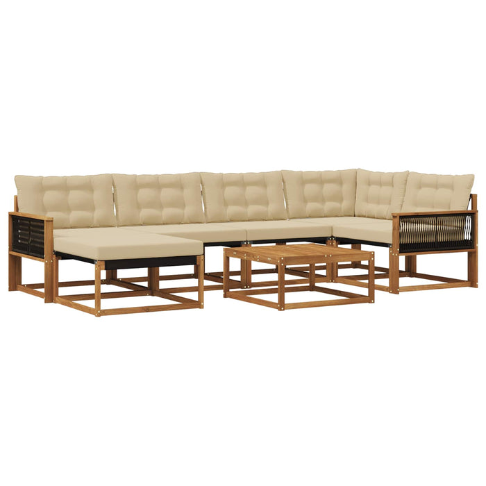 Set de canapele de exterior cu pernă 7 pcs Natural și Bej WALTI