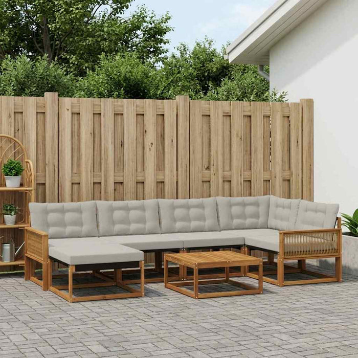 Set de canapele de exterior 7 pcs Natural și gri deschis WALTI