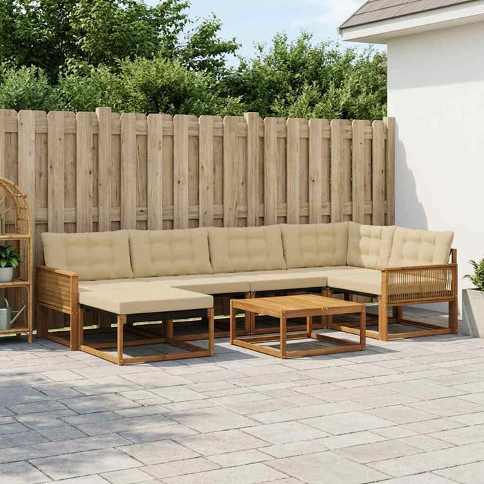 Set de canapele de exterior cu pernă 7 pcs Natural și Bej WALTI