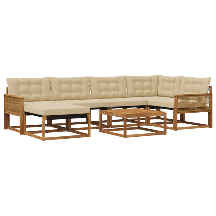 Set de canapele de exterior cu pernă 7 pcs Natural și Bej WALTI