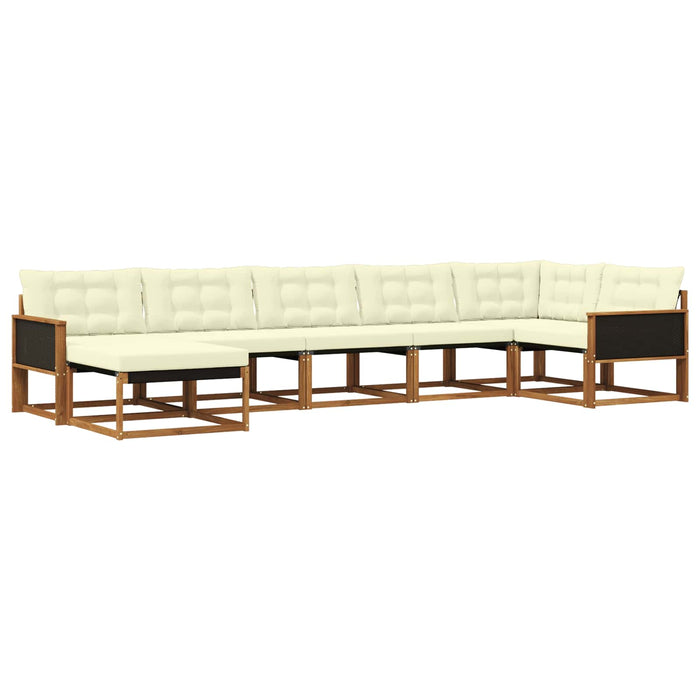 Set de canapele de exterior cu pernă 7 pcs Natural și Crem WALTI