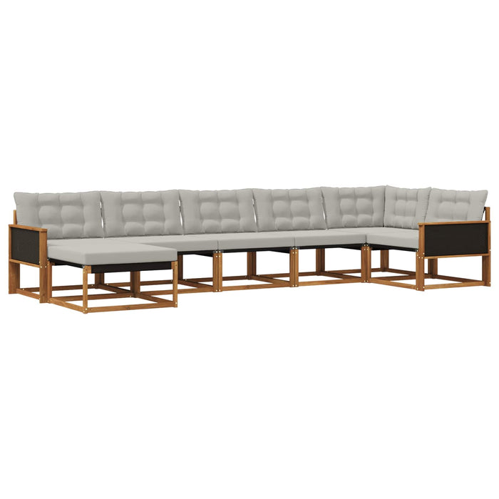 Set de canapele de exterior 7 pcs Natural și gri deschis WALTI