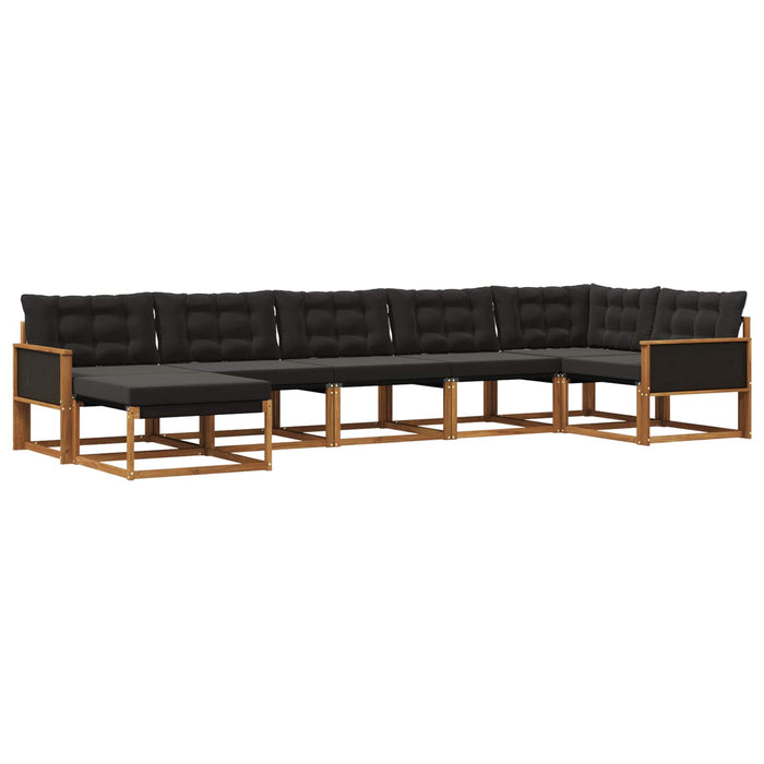 Set de canapele de exterior cu pernă 7 pcs Natural și Negru WALTI