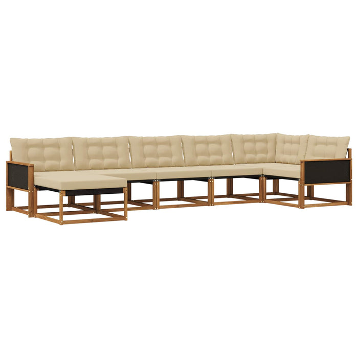 Set de canapele de exterior cu pernă 7 pcs Natural și Bej WALTI