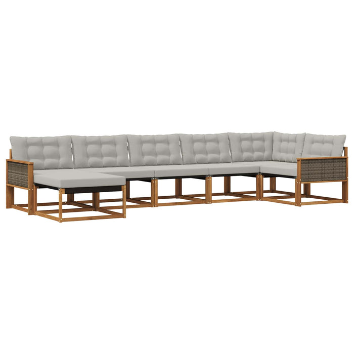 Set de canapele de exterior 7 pcs Natural și gri deschis WALTI