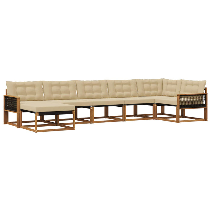 Set de canapele de exterior cu pernă 7 pcs Natural și Bej WALTI