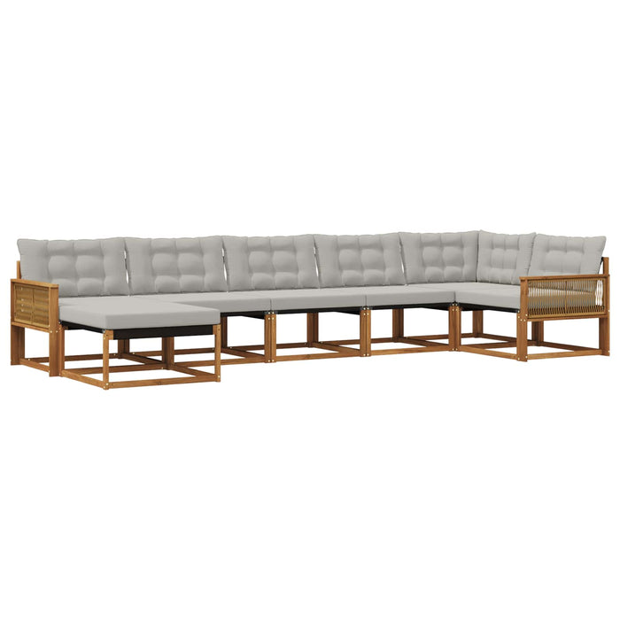 Set de canapele de exterior 7 pcs Natural și gri deschis WALTI