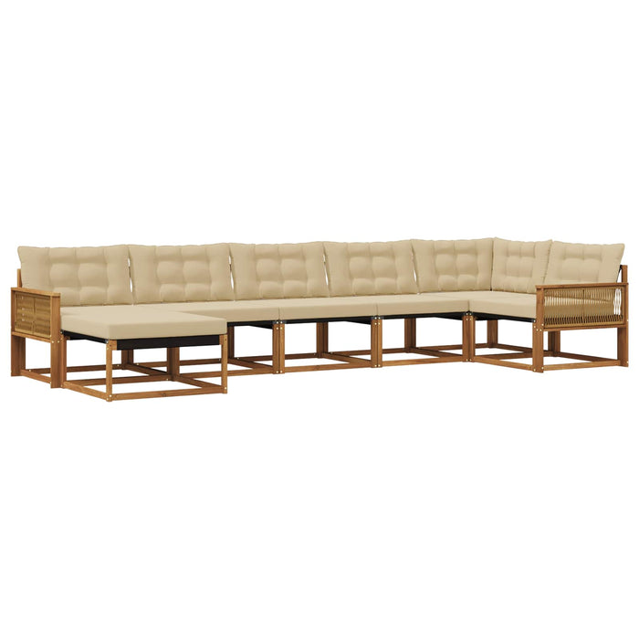 Set de canapele de exterior cu pernă 7 pcs Natural și Bej WALTI