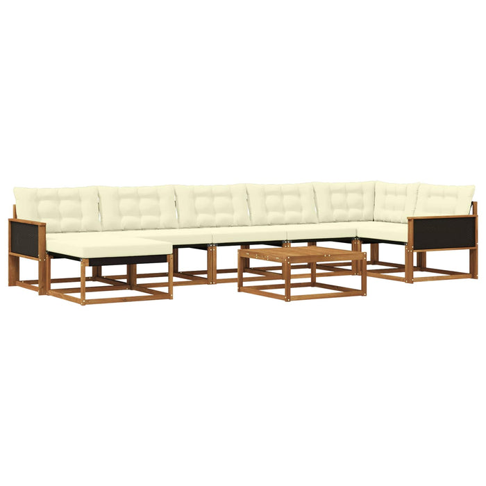 Set de canapele de exterior cu pernă 8 pcs Natural și Crem WALTI