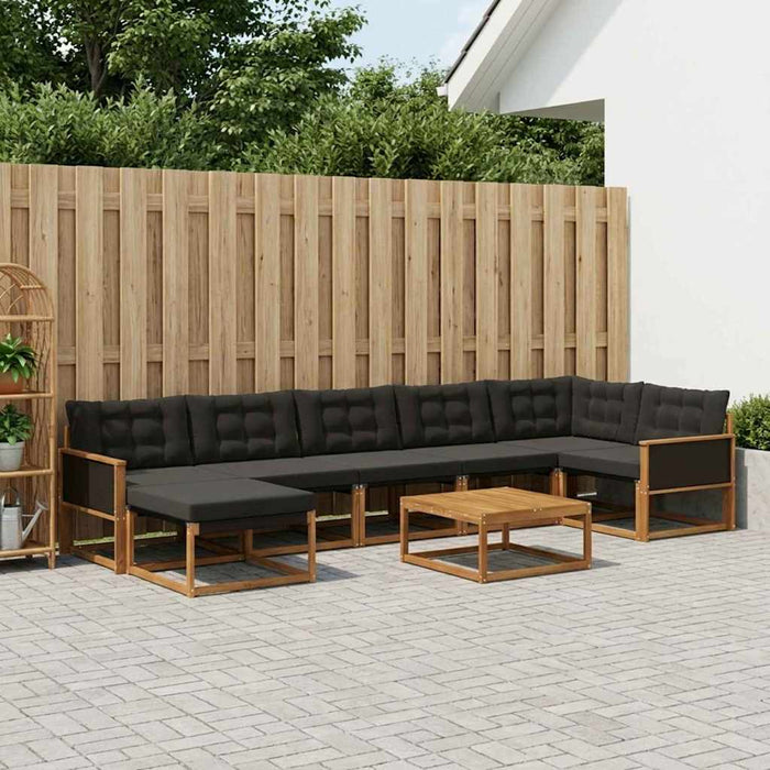 Set de canapele de exterior cu pernă 8 pcs Natural și Negru WALTI