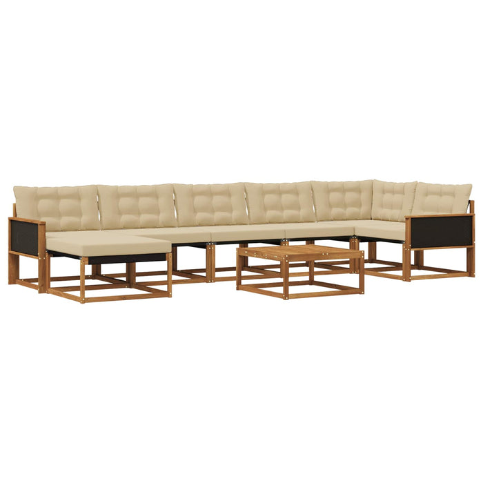Set de canapele de exterior cu pernă 8 pcs Natural și Bej WALTI