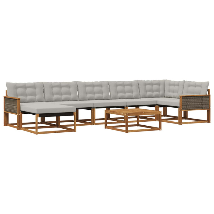 Set de canapele de exterior 8 pcs Natural și gri deschis WALTI