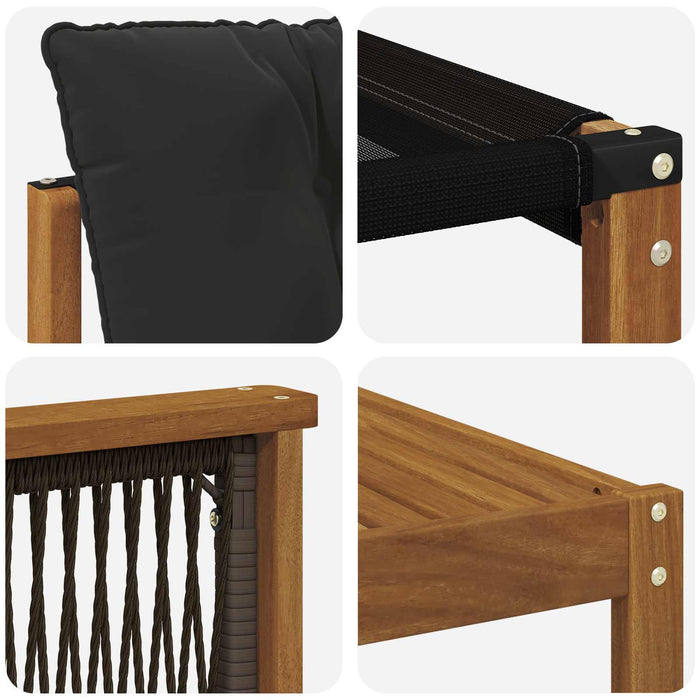 Set de canapele de exterior cu pernă 8 pcs Natural și Negru WALTI