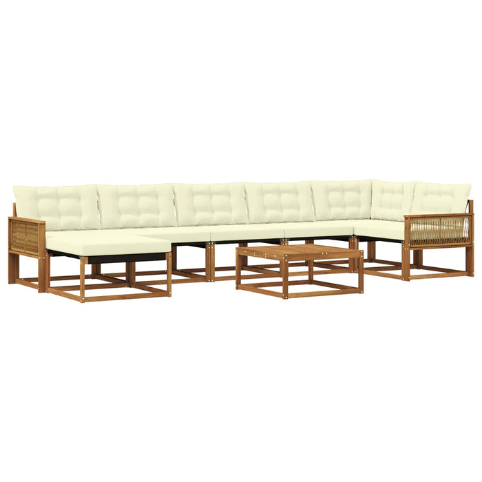 Set de canapele de exterior cu pernă 8 pcs Natural și Crem WALTI