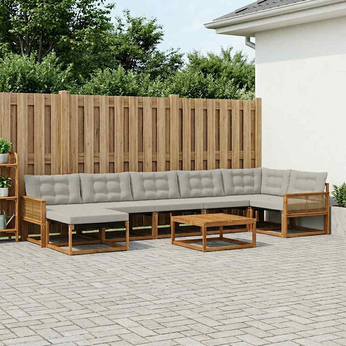 Set de canapele de exterior 8 pcs Natural și gri deschis WALTI