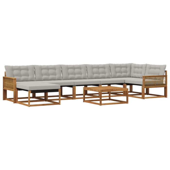 Set de canapele de exterior 8 pcs Natural și gri deschis WALTI