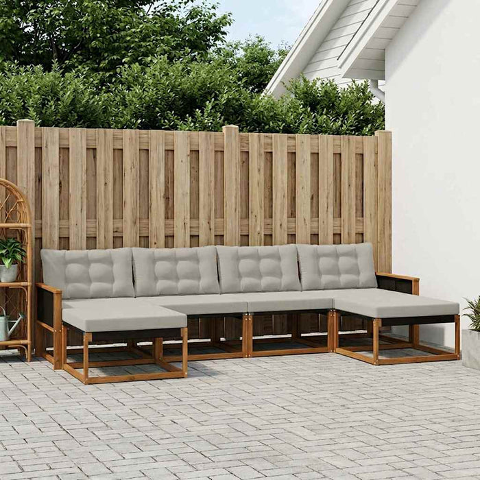 Set de canapele de exterior 6 pcs Natural și gri deschis WALTI