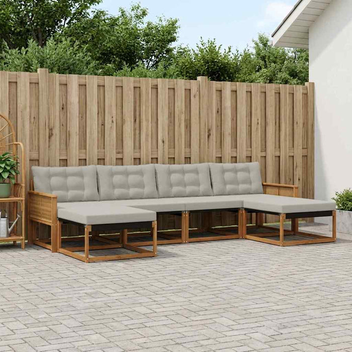 Set de canapele de exterior 6 pcs Natural și gri deschis WALTI