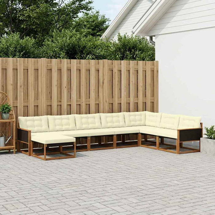 Set de canapele de exterior cu pernă 8 pcs Natural și Crem WALTI
