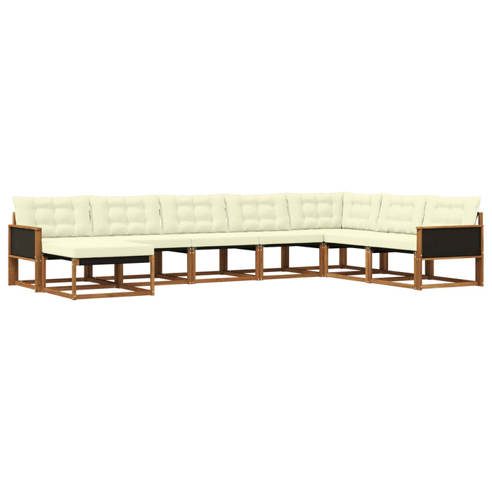 Set de canapele de exterior cu pernă 8 pcs Natural și Crem WALTI