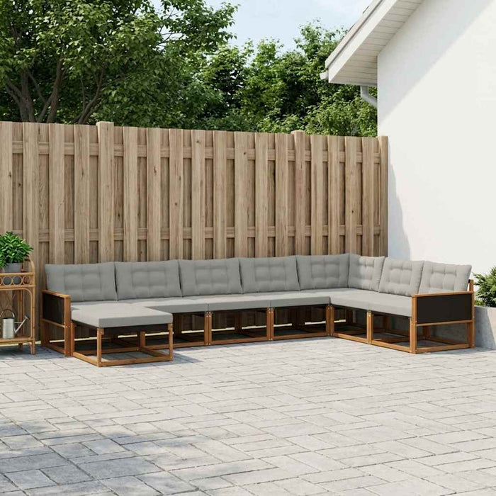 Set de canapele de exterior 8 pcs Natural și gri deschis WALTI