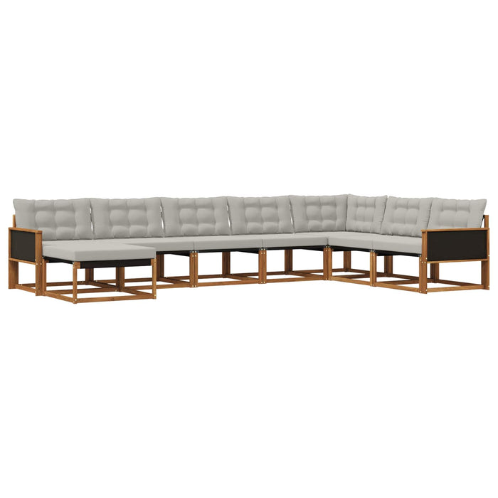Set de canapele de exterior 8 pcs Natural și gri deschis WALTI