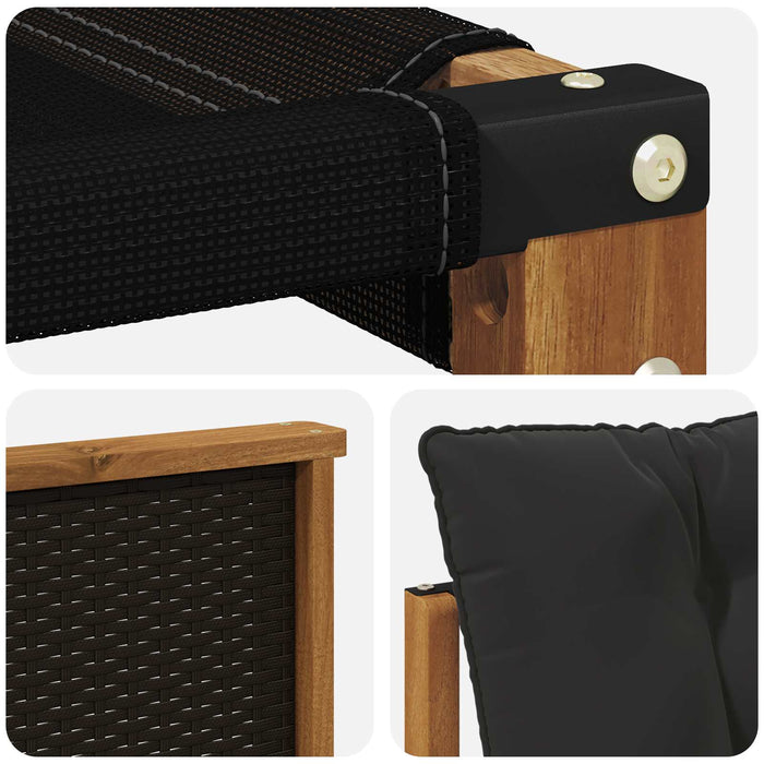 Set de canapele de exterior cu pernă 8 pcs Natural și Negru WALTI