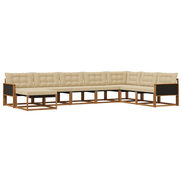 Set de canapele de exterior cu pernă 8 pcs Natural și Bej WALTI