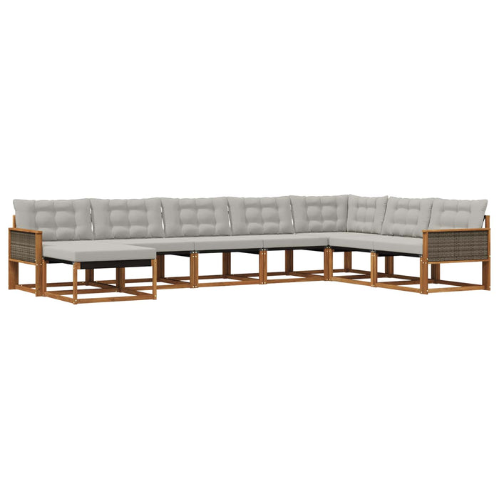 Set de canapele de exterior 8 pcs Natural și gri deschis WALTI