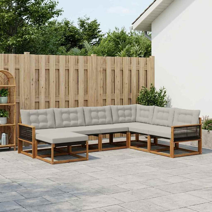 Set de canapele de exterior 8 pcs Natural și gri deschis WALTI