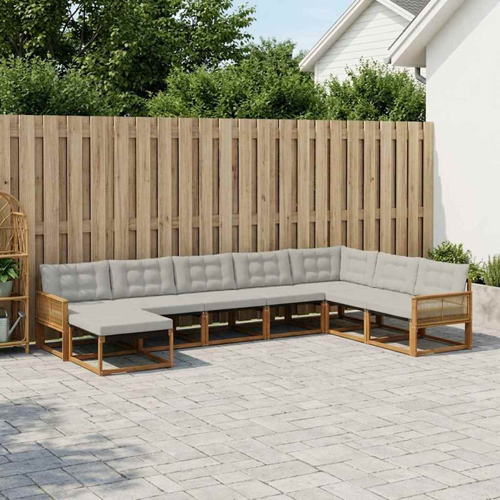 Set de canapele de exterior 8 pcs Natural și gri deschis WALTI