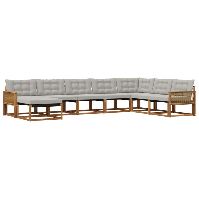 Set de canapele de exterior 8 pcs Natural și gri deschis WALTI
