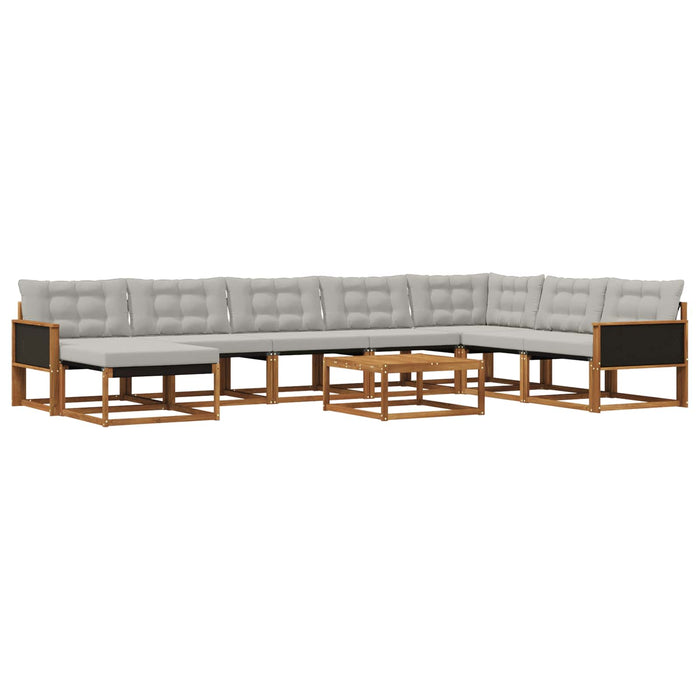 Set de canapele de exterior 9 pcs Natural și gri deschis WALTI