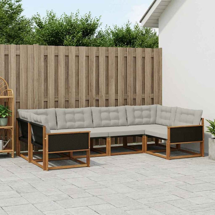 Set de canapele de exterior 6 pcs Natural și gri deschis WALTI