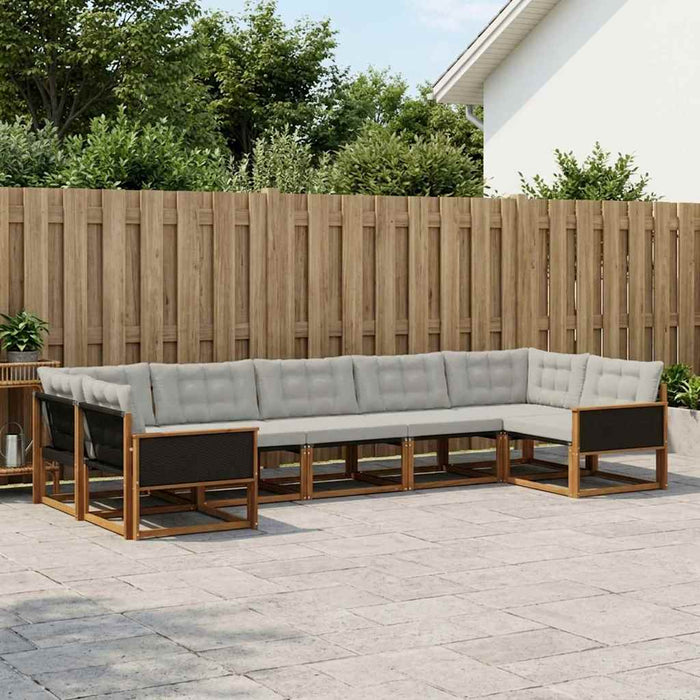 Set de canapele de exterior 7 pcs Natural și gri deschis WALTI