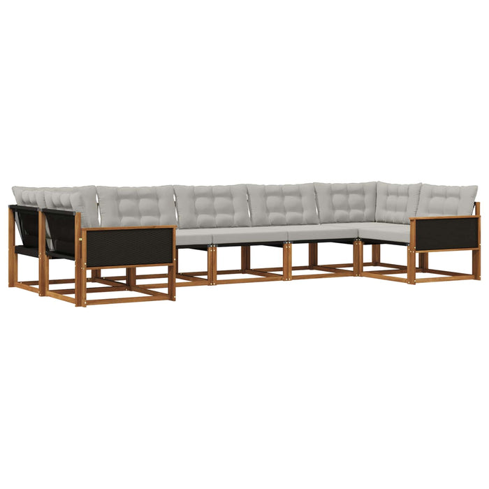 Set de canapele de exterior 7 pcs Natural și gri deschis WALTI
