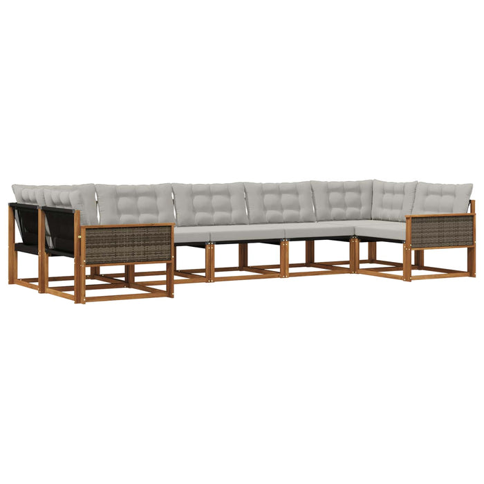 Set de canapele de exterior 7 pcs Natural și gri deschis WALTI