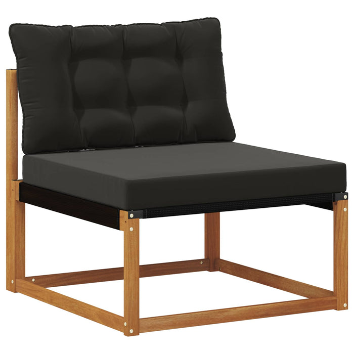 Set de canapele de exterior cu pernă 7 pcs Natural și Negru WALTI