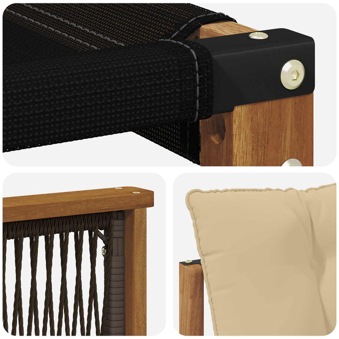 Set de canapele de exterior cu pernă 7 pcs Natural și Bej WALTI