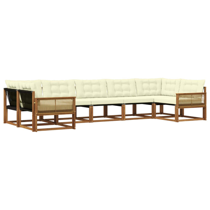Set de canapele de exterior cu pernă 7 pcs Natural și Crem WALTI