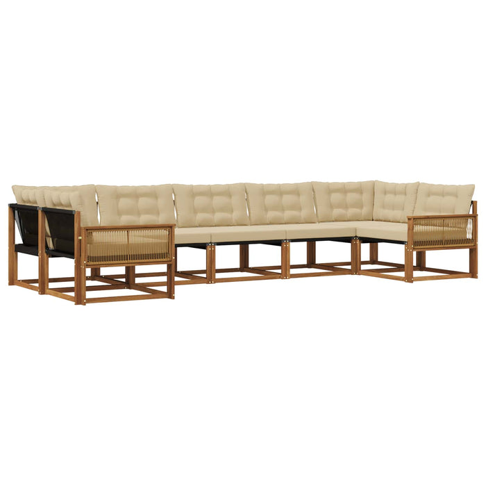 Set de canapele de exterior cu pernă 7 pcs Natural și Bej WALTI