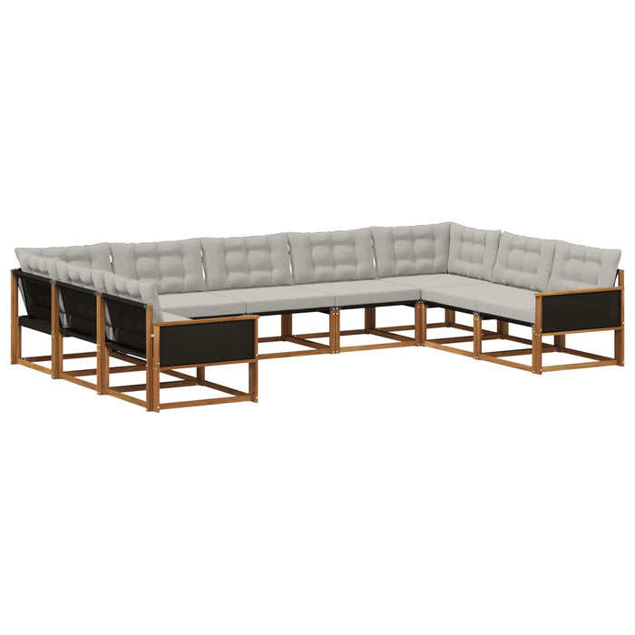 Set de canapele de exterior 9 pcs Natural și gri deschis WALTI