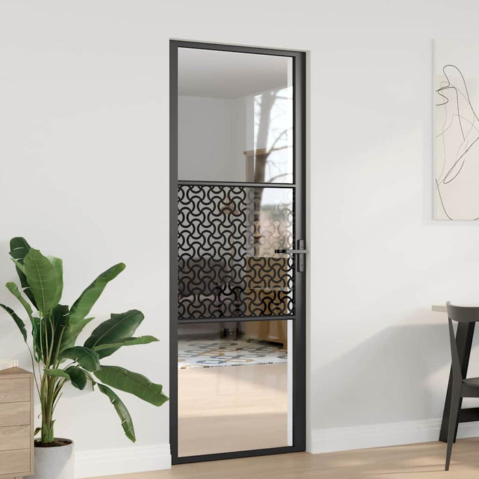 Ușă de interior Negru 76 x 201.5 cm Sticlă securizată, Aluminiu - WALTI WALTI